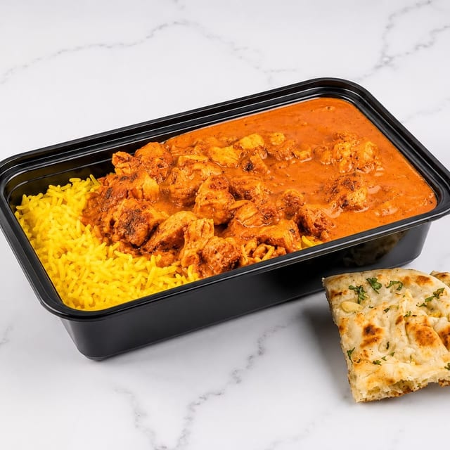 Butter Chicken Over Rice.