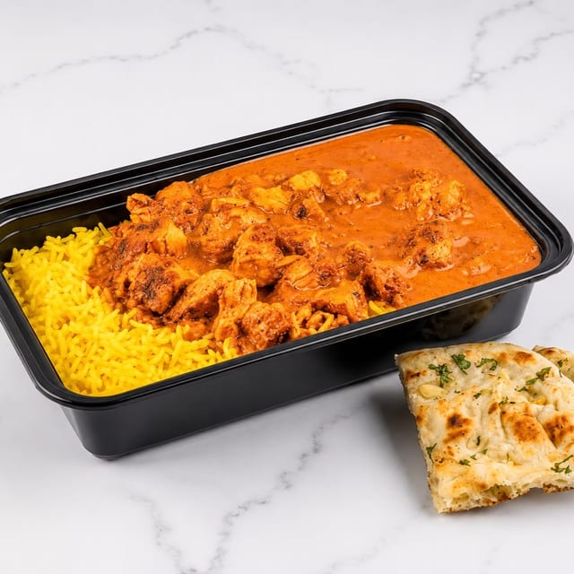 Butter Chicken Over Rice.