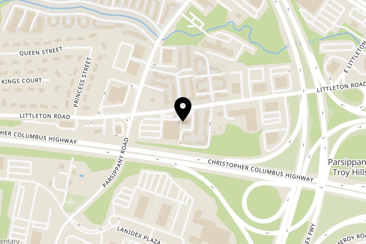 Map showing the location of Zalim Hot Chicken & Burgers Parsippany NJ on 229 Littleton Rd in Parsippany