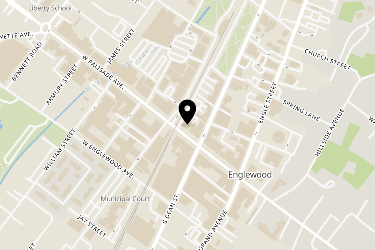 Map showing the location of Zalim Hot Chicken & Burgers Engelwood NJ on 3 E Palisade Ave in Englewood