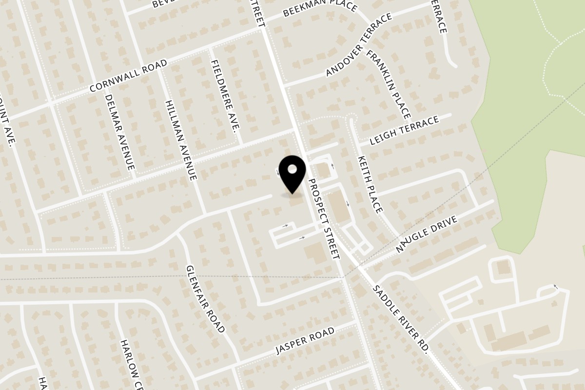 Map showing the location of Zalim Hot Chicken & Burgers Glenrock NJ on 898 Prospect St in Glen Rock